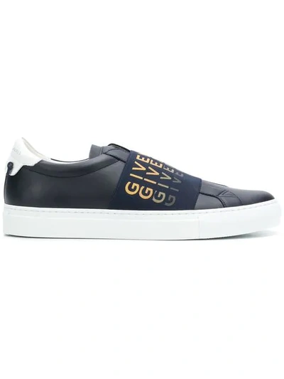 Shop Givenchy Elastic Strap Sneakers In Blue