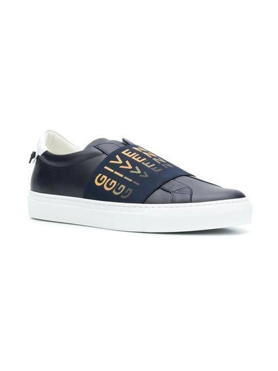 Shop Givenchy Elastic Strap Sneakers In Blue