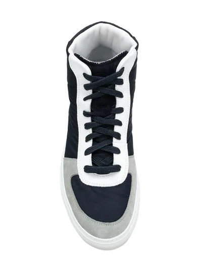 Shop Stone Island V0024 High Top Trainers In Blue