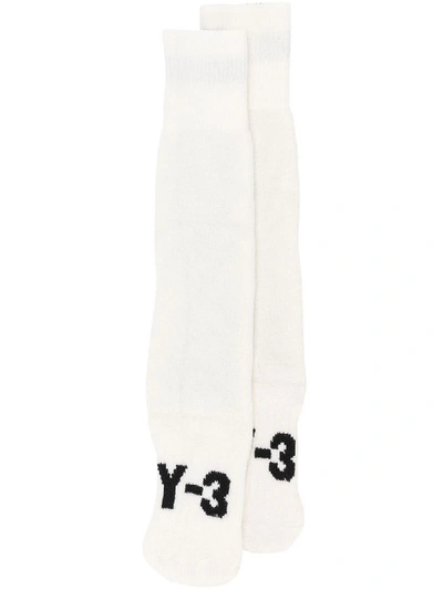 Shop Y-3 Logo Over The Knee Socks