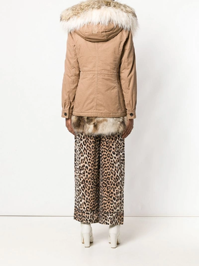 Shop Alessandra Chamonix Racoon Fur Lined Parka Coat - Neutrals