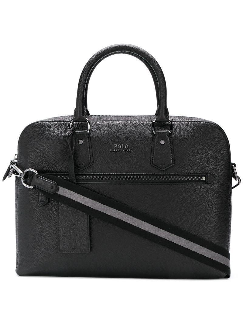 polo ralph lauren pebbled leather briefcase