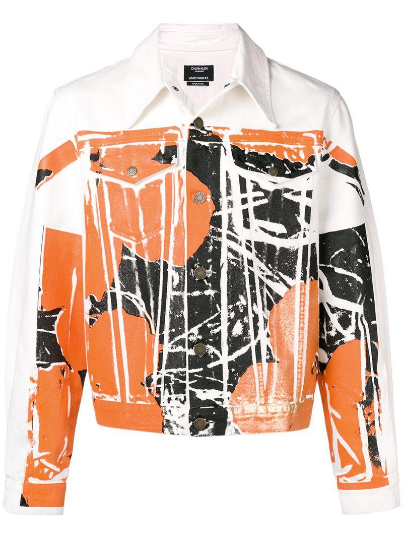 black and orange jean jacket