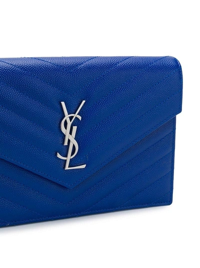 Shop Saint Laurent Monogram Crossbody Bag - Blue