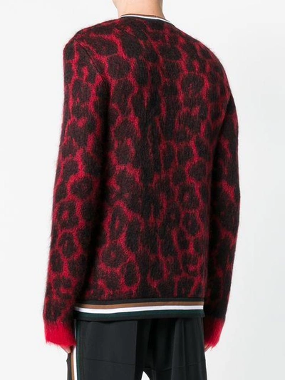 Shop N°21 Leopard Intarsia Sewater In Red