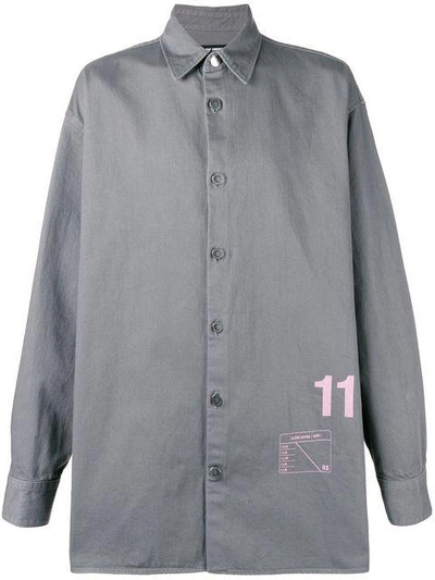 Shop Raf Simons Oversized Shirt In Grey