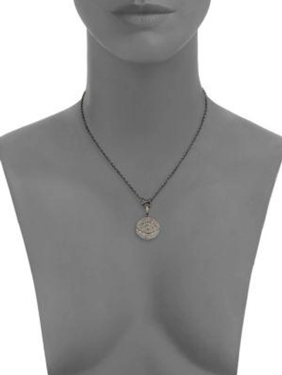 Shop Nina Gilin Diamond Evil Eye Pendant Necklace In Black