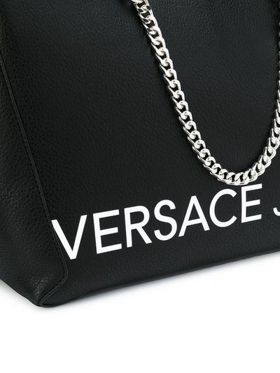 Shop Versace Jeans Large Tote Bag - Black