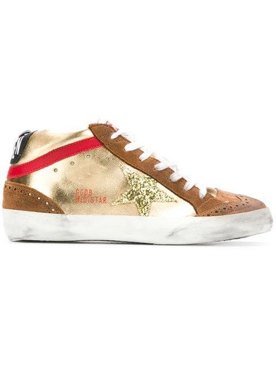 Shop Golden Goose Mid Star Sneakers In Brown