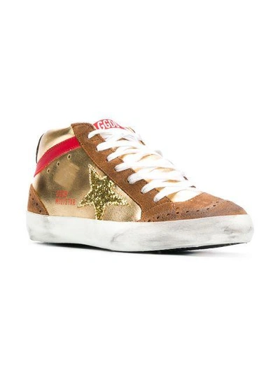 Shop Golden Goose Mid Star Sneakers In Brown