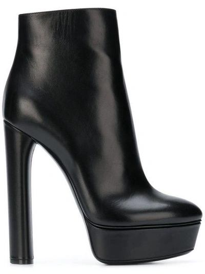 Shop Casadei Platform Ankle Boots - Black