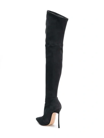 Shop Casadei Over-the-knee Boots - Grey