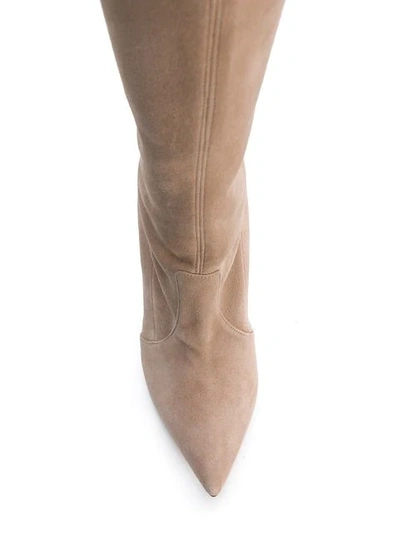 Shop Casadei Over-the-knee Boots - Neutrals