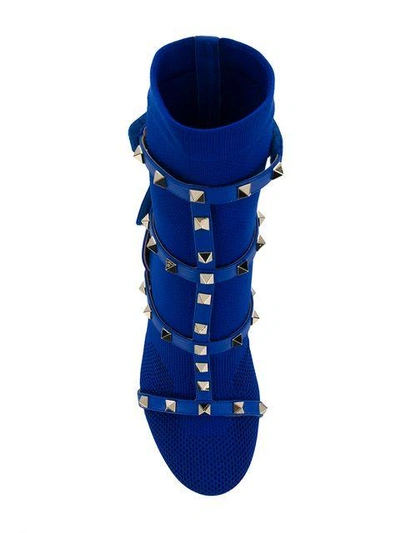 Shop Valentino Garavani Rockstud Booties - Blue