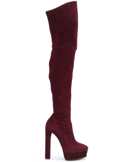 Shop Casadei Over-the-knee Boots - Red