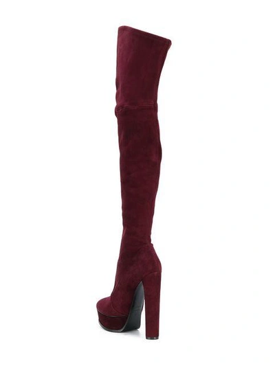 Shop Casadei Over-the-knee Boots - Red