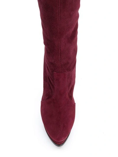 Shop Casadei Over-the-knee Boots - Red