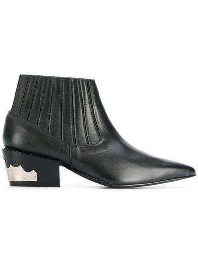 Shop Toga Pointed Western Ankle Boots In Black