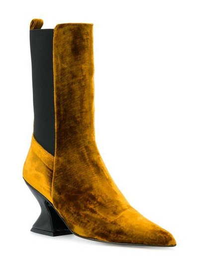 Shop Marques' Almeida Marques'almeida Hourglass Heel Boots - Brown