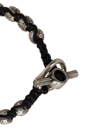 Shop Tobias Wistisen Weaved Beads Bracelet In Black