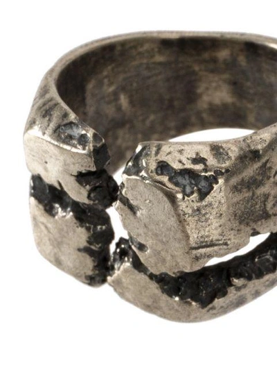 Shop Tobias Wistisen Ring Mit Unbearbeiteten Kanten In Metallic