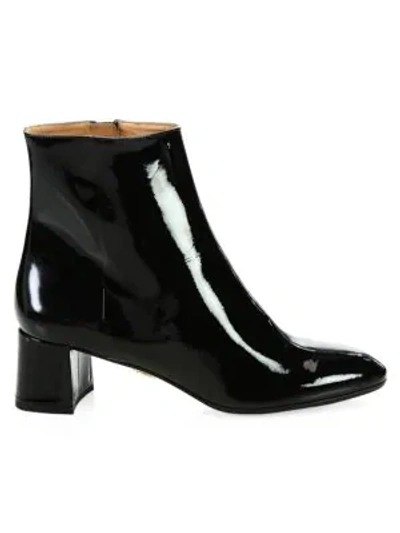 Shop Aquazzura Grenelle Patent Leather Ankle Boots In Black