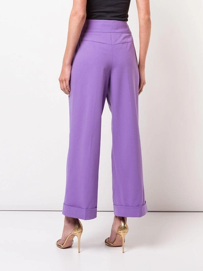 Shop Diane Von Furstenberg High Waisted Trousers In Purple