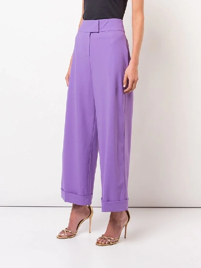 Shop Diane Von Furstenberg High Waisted Trousers In Purple