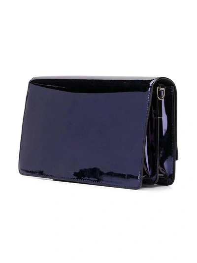 Shop Karl Lagerfeld Signature Gloss Shoulder Bag - Blue