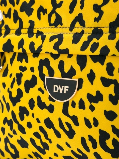 Shop Diane Von Furstenberg Dvf  Leopard Print Clutch Bag - Yellow