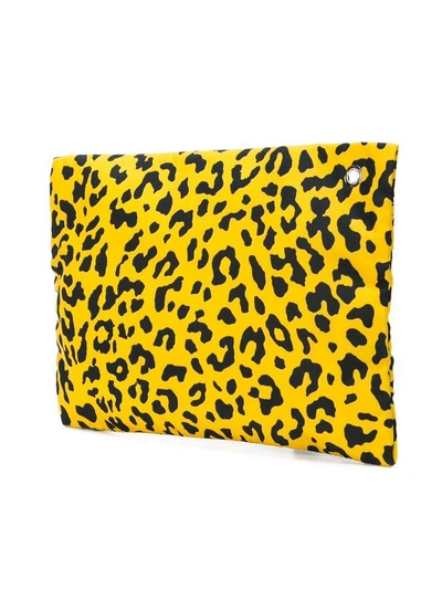 Shop Diane Von Furstenberg Dvf  Leopard Print Clutch Bag - Yellow