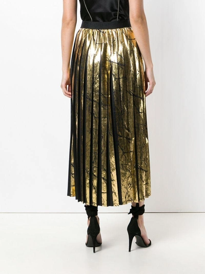 Shop Versace Metallic Pleated Skirt