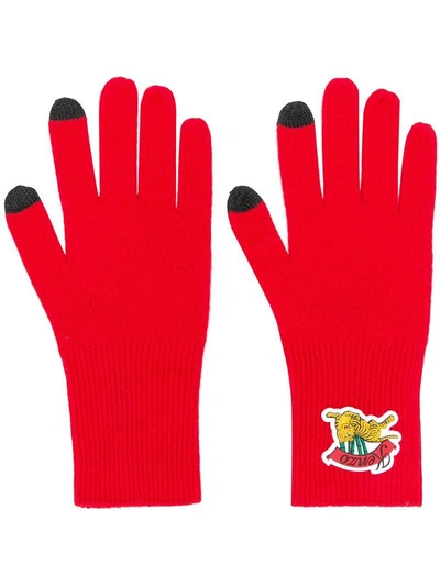 Shop Kenzo Phone Finger Gloves - Red