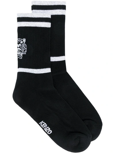 Shop Kenzo Logo Socks - Black