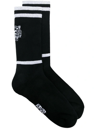 Shop Kenzo High Logo Socks - Black