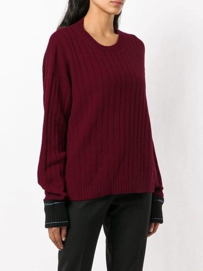 Shop Prada Ribbed Knit Sweater - Red