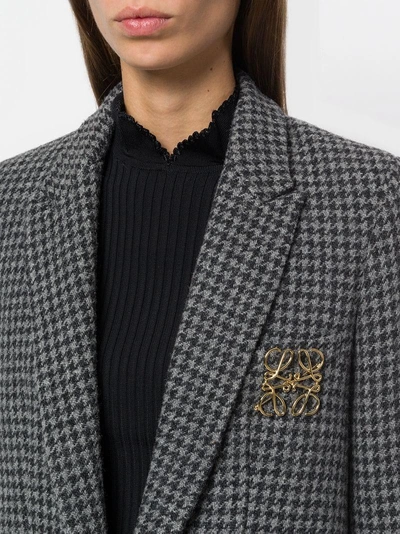 Shop Loewe Anagram Brooch In Metallic