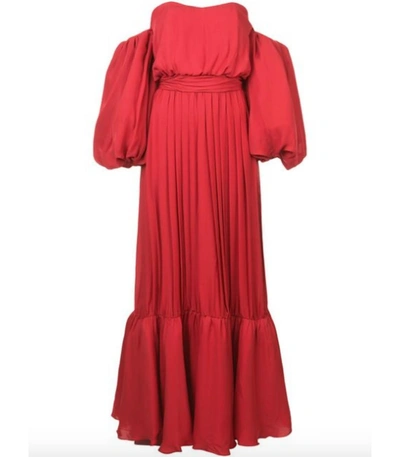 Shop Johanna Ortiz Red Senora Maria Rosa Dress
