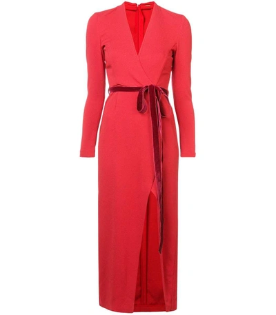 Shop Adam Lippes Red Midi Dress