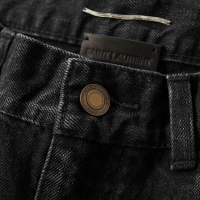 Shop Saint Laurent Distressed Skinny Jean In Black