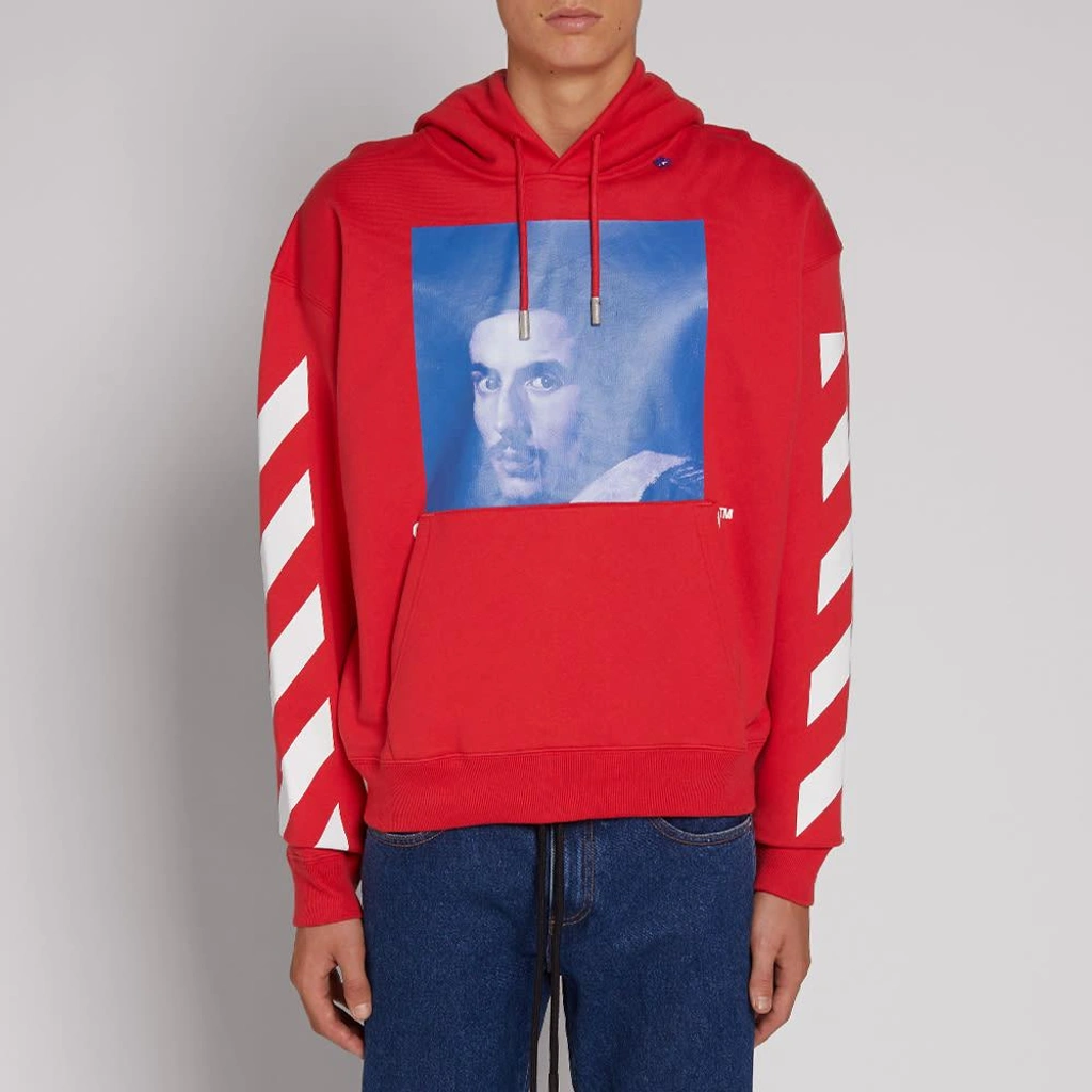 Off white Diagonal Bernini Cotton Hoodie In Red ModeSens