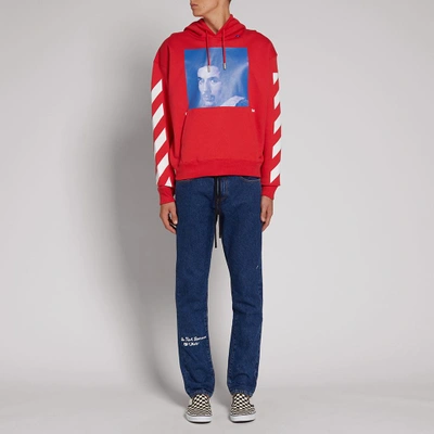 Shop Off-white Diagonal Bernini Popover Hoody In Red