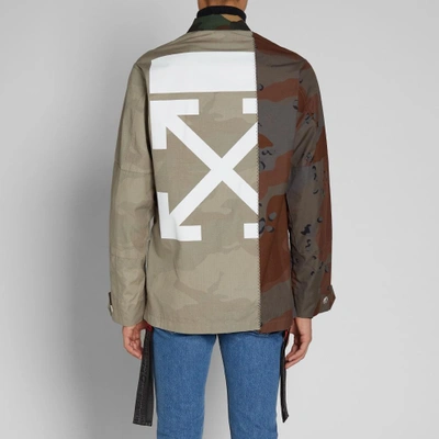 Shop Off-white Reconstructed Camo Field Jacket In Green