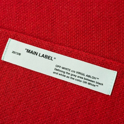 Shop Off-white Quote Scarf In Red