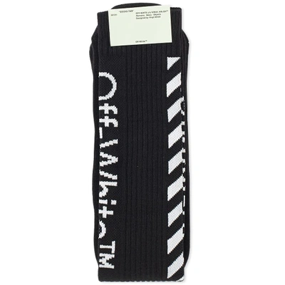 Shop Off-white Diagonal Sock In Black