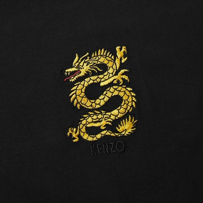 Shop Kenzo Embroidered Dragon Tee In Black