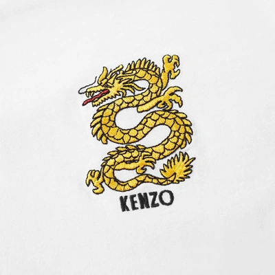 Shop Kenzo Embroidered Dragon Tee In White