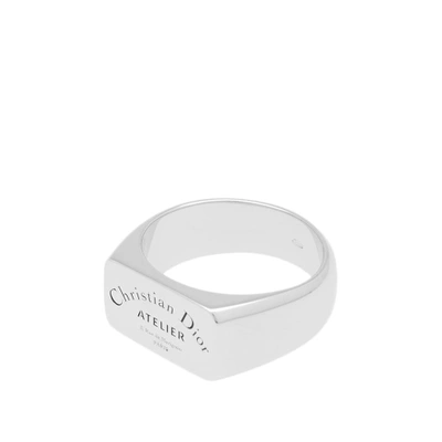 Shop Dior Homme Atelier Signet Ring In Silver