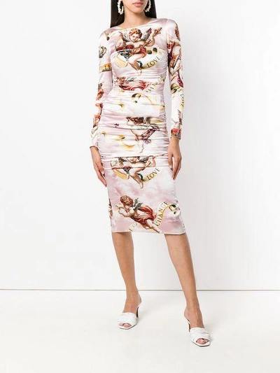 Shop Dolce & Gabbana Angels Print Dress - Pink