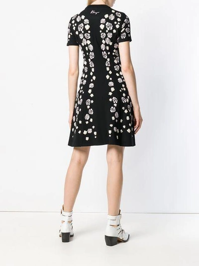 Shop Kenzo Floral Knit Dress - Black